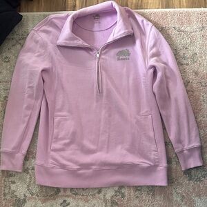 Roots Lilac Half-Zip Cowl Sweater